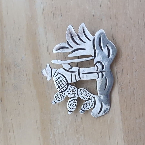 Sterling Silver Traveler Hiking Desert Cactus Pin Brooch - Picture 1 of 3